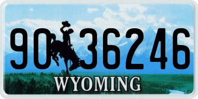 WY license plate 9036246