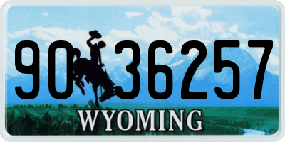 WY license plate 9036257