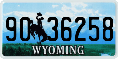 WY license plate 9036258