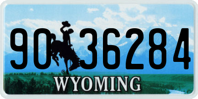 WY license plate 9036284