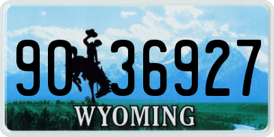 WY license plate 9036927