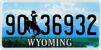 WY license plate 9036932