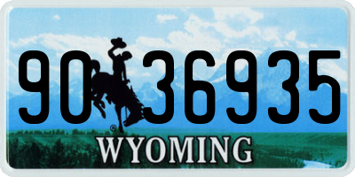 WY license plate 9036935