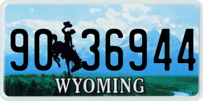 WY license plate 9036944