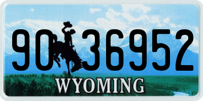 WY license plate 9036952