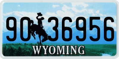WY license plate 9036956