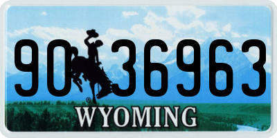 WY license plate 9036963