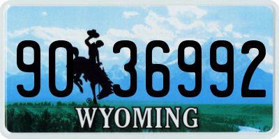 WY license plate 9036992