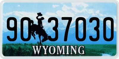 WY license plate 9037030