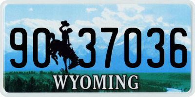 WY license plate 9037036