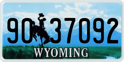 WY license plate 9037092