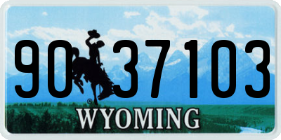 WY license plate 9037103