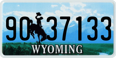 WY license plate 9037133
