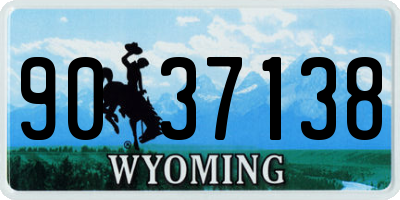 WY license plate 9037138
