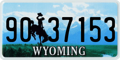WY license plate 9037153