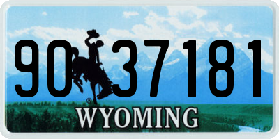 WY license plate 9037181