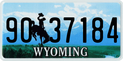 WY license plate 9037184