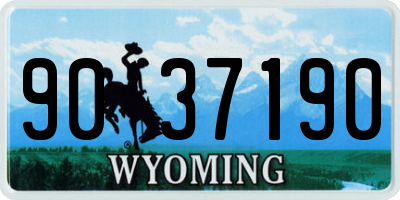 WY license plate 9037190
