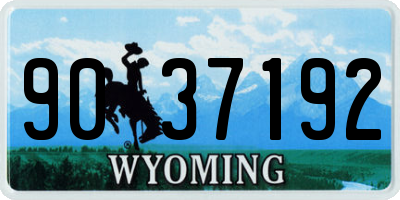 WY license plate 9037192