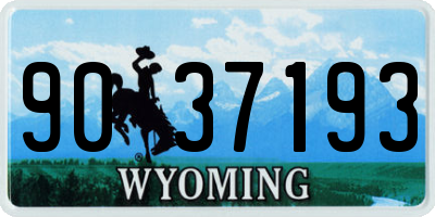 WY license plate 9037193