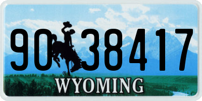 WY license plate 9038417