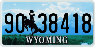 WY license plate 9038418