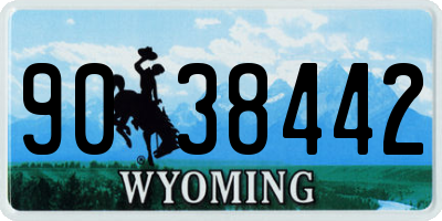 WY license plate 9038442