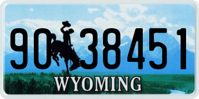 WY license plate 9038451
