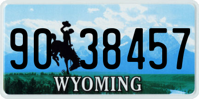 WY license plate 9038457