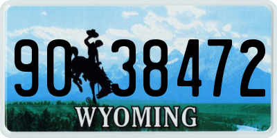 WY license plate 9038472