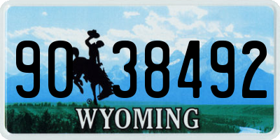 WY license plate 9038492