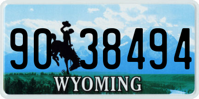 WY license plate 9038494
