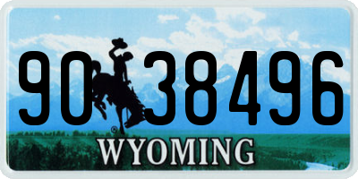 WY license plate 9038496