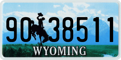 WY license plate 9038511