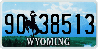 WY license plate 9038513