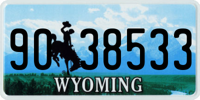 WY license plate 9038533