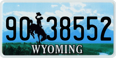 WY license plate 9038552