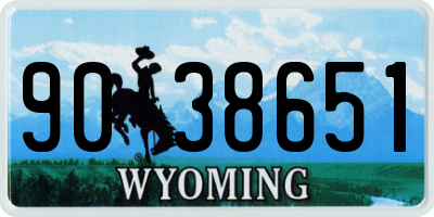 WY license plate 9038651
