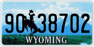 WY license plate 9038702
