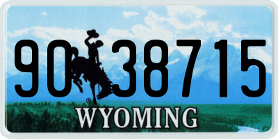 WY license plate 9038715