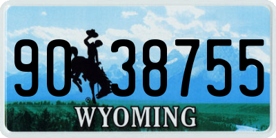 WY license plate 9038755