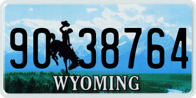 WY license plate 9038764