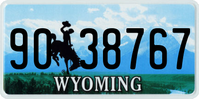 WY license plate 9038767