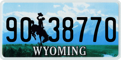 WY license plate 9038770