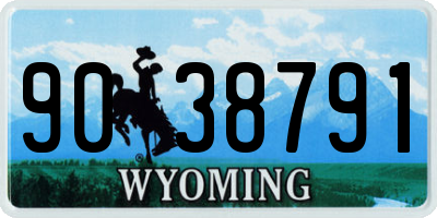 WY license plate 9038791