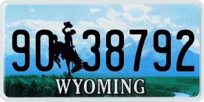 WY license plate 9038792