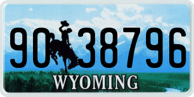 WY license plate 9038796