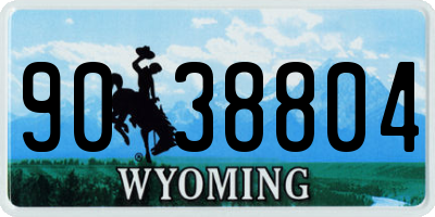 WY license plate 9038804