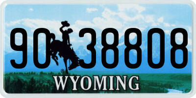 WY license plate 9038808