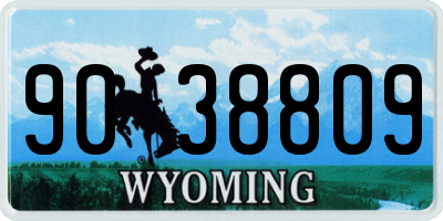 WY license plate 9038809